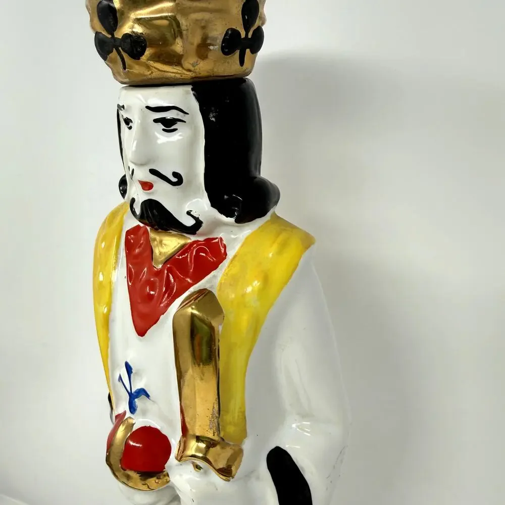 Vintage Ezra Brooks King of Clubs Decanter U.S. Navy Mess Poker Barware